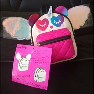Betsey Johnson Wonderland UniPanda Winged Mini Backpack